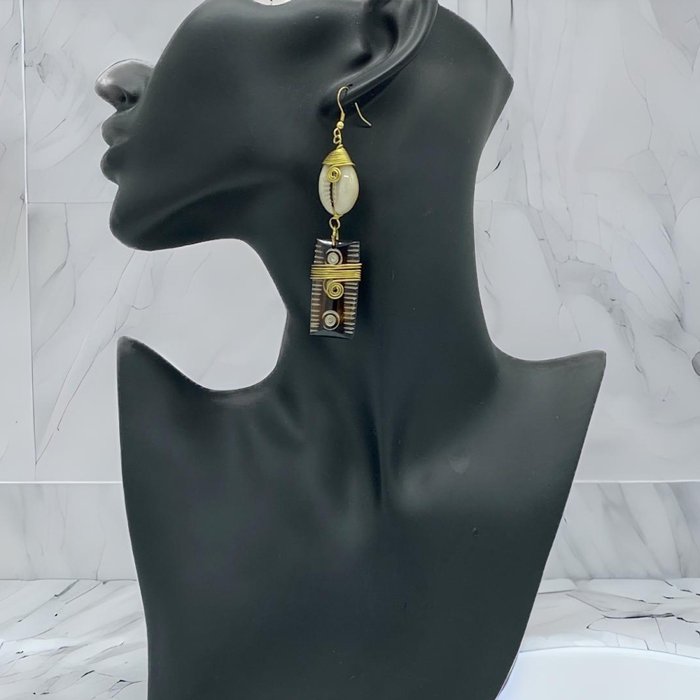 Brass sale african earrings